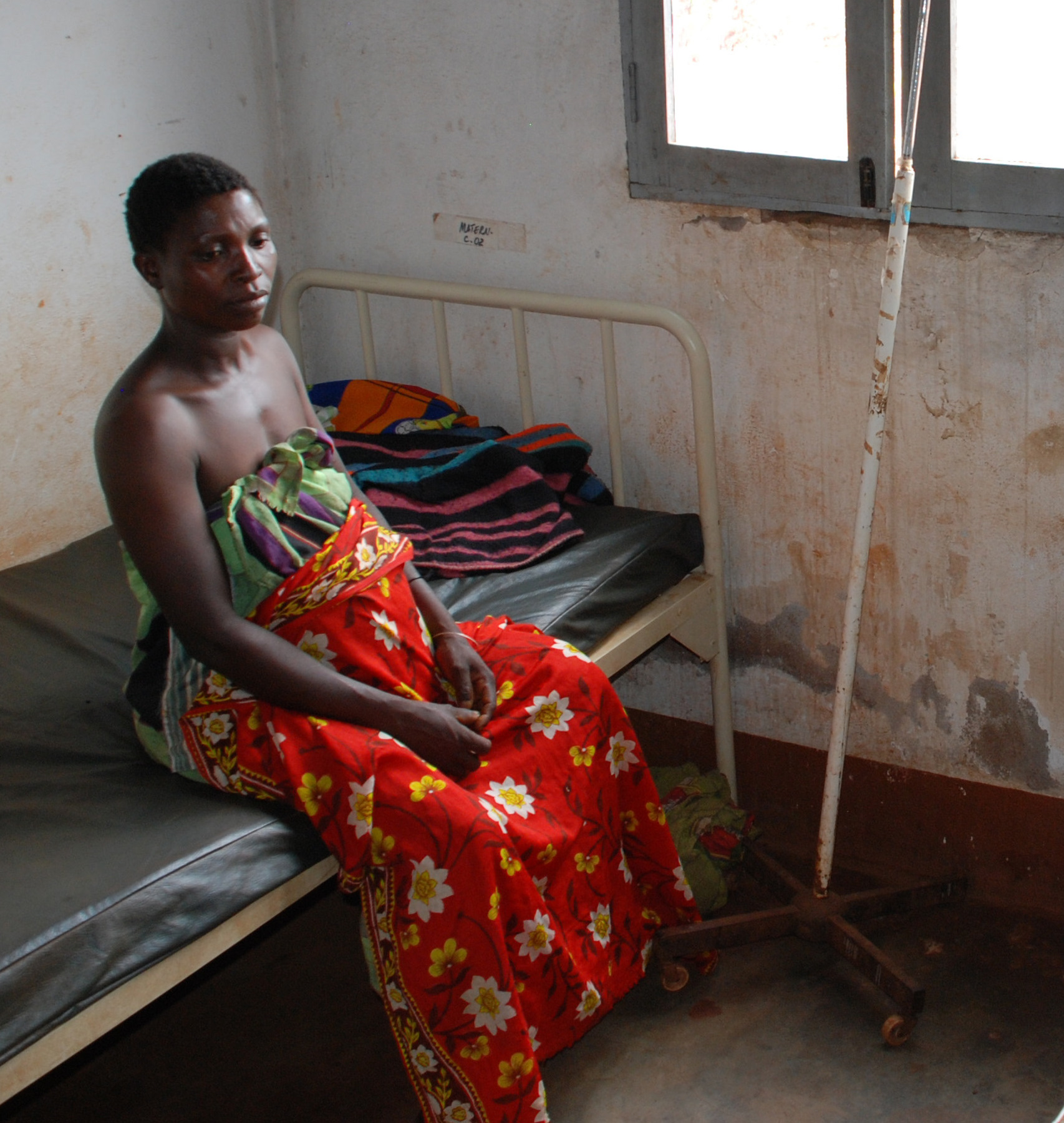 A patient in a medical center in Mozambique's Niassa Province