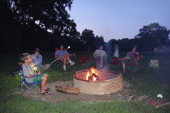 photo of Brookmeaders around the campfire in August 2011